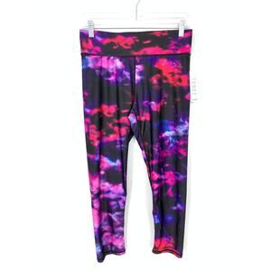 TEREZ Women's Size M Tie Dye High Waisted Leggings Stretch Pink Purple NWT